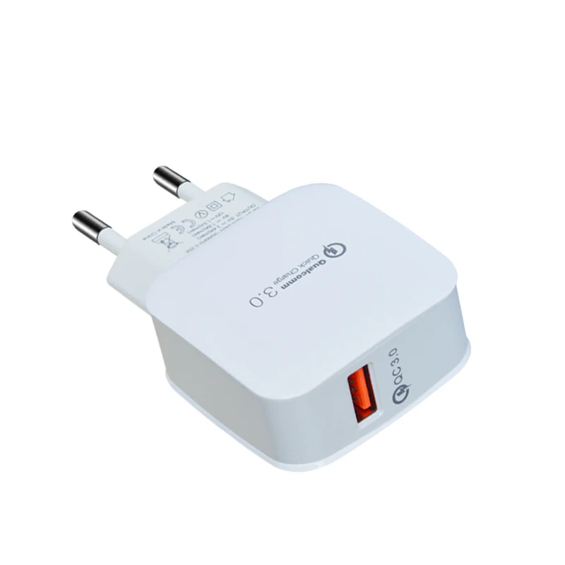 EU Charger White А. С 1 м микро USB кабель QC 3,0 мобильный телефон быстрое зарядное устройство зарядный кабель комплект для Xiaomi samsung huawei смартфон - Тип штекера: EU Charger White