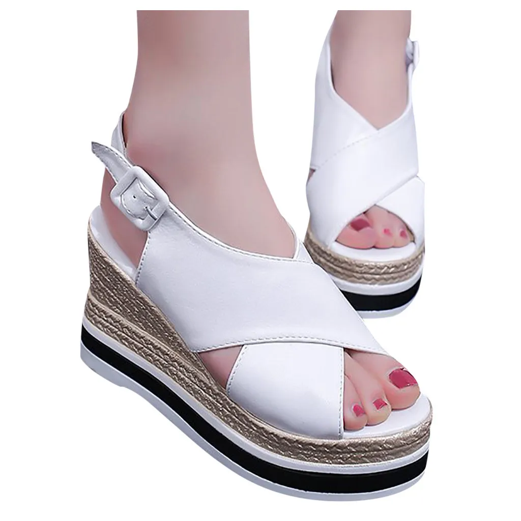 SAGACE/женские босоножки на танкетке Модные женские толстой подошве Летние с