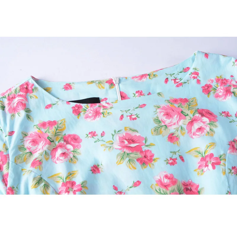 LARCI женские элегантные Винтаж принт Belted Tunic Pinup Лоскутная работа офис