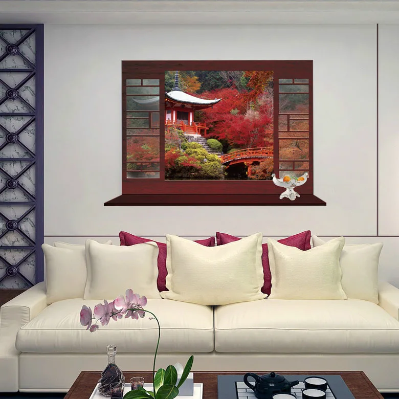 [Fundecor] Новый китайский стиль весенний вид Shanting садовый пейзаж 3d наклейки на стены