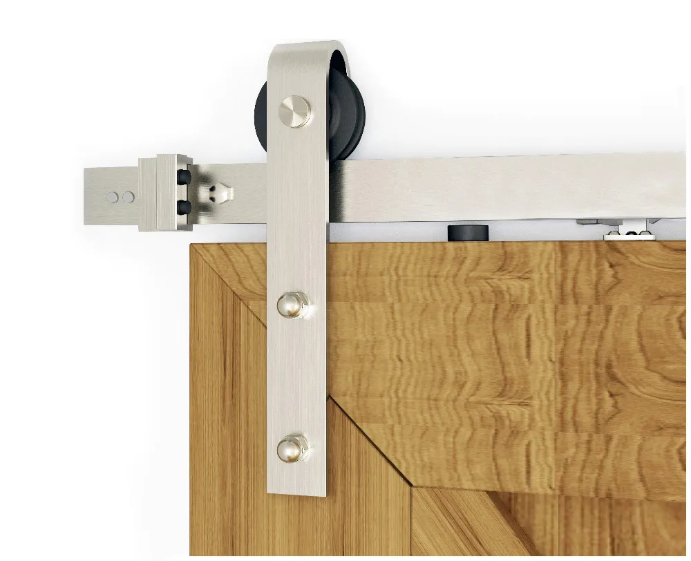 DIYHD 5FT-8FT мягкое закрытие Матовый никель оборудование для раздвижной двери сарая