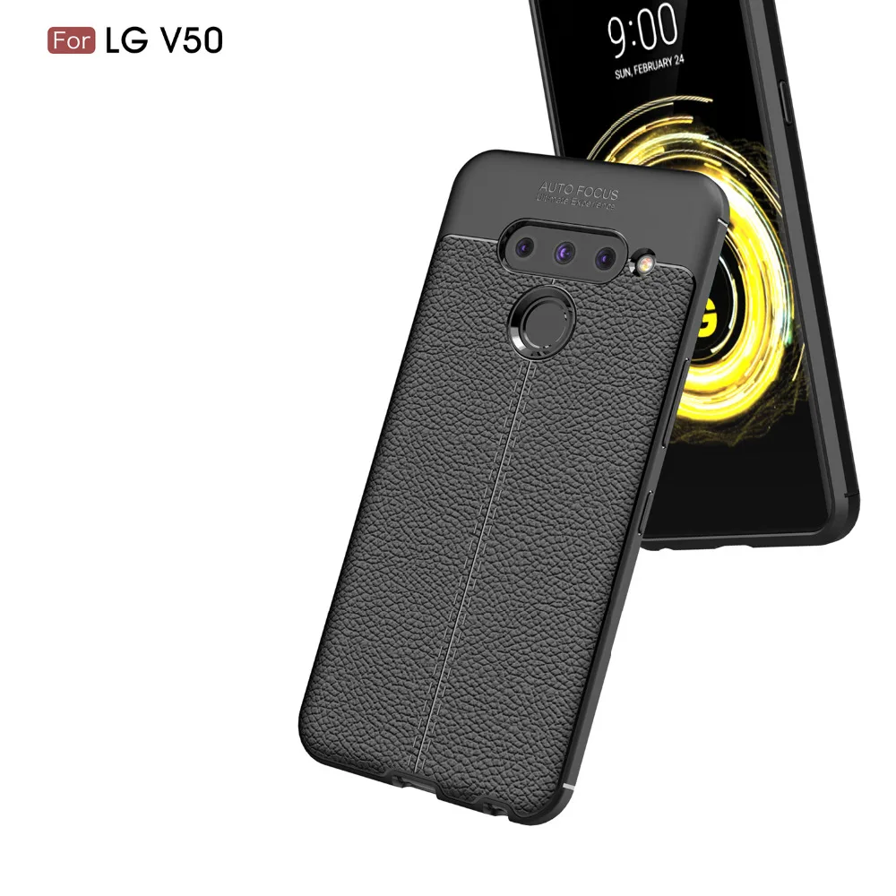 Для LG V50 ThinQ 5G чехлы из углеродного волокна матовый Мягкий Силиконовый ТПУ