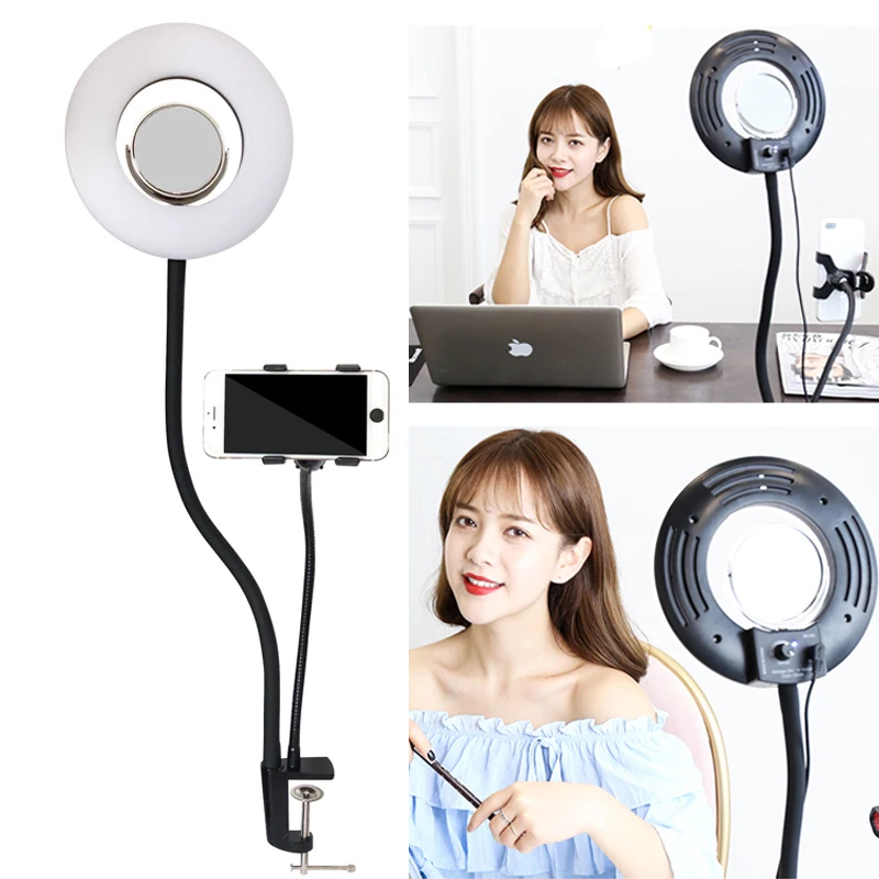 8 'པ W 5500K 120PCS селфи кольцо света с регулируемой яркостью LED ленивый кронштейн
