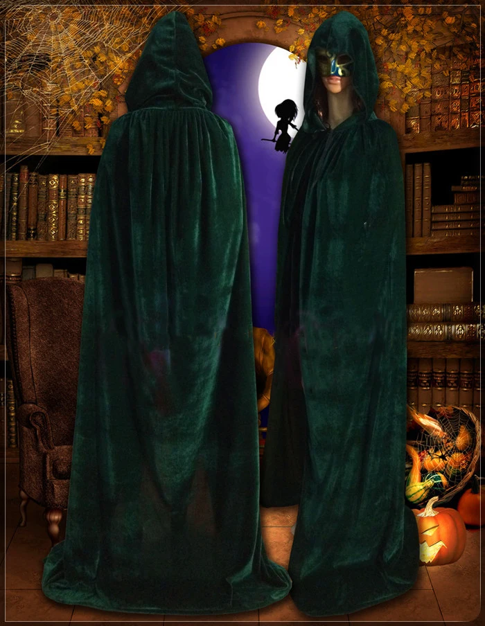 Готический плащ с капюшоном Wicca Robe Witch Larp накидка для женщин и мужчин костюмы на