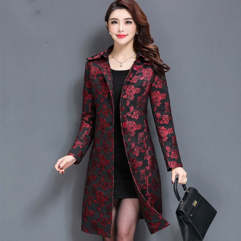 Женское длинное пальто осенне-зимнее большого размера для женщин среднего