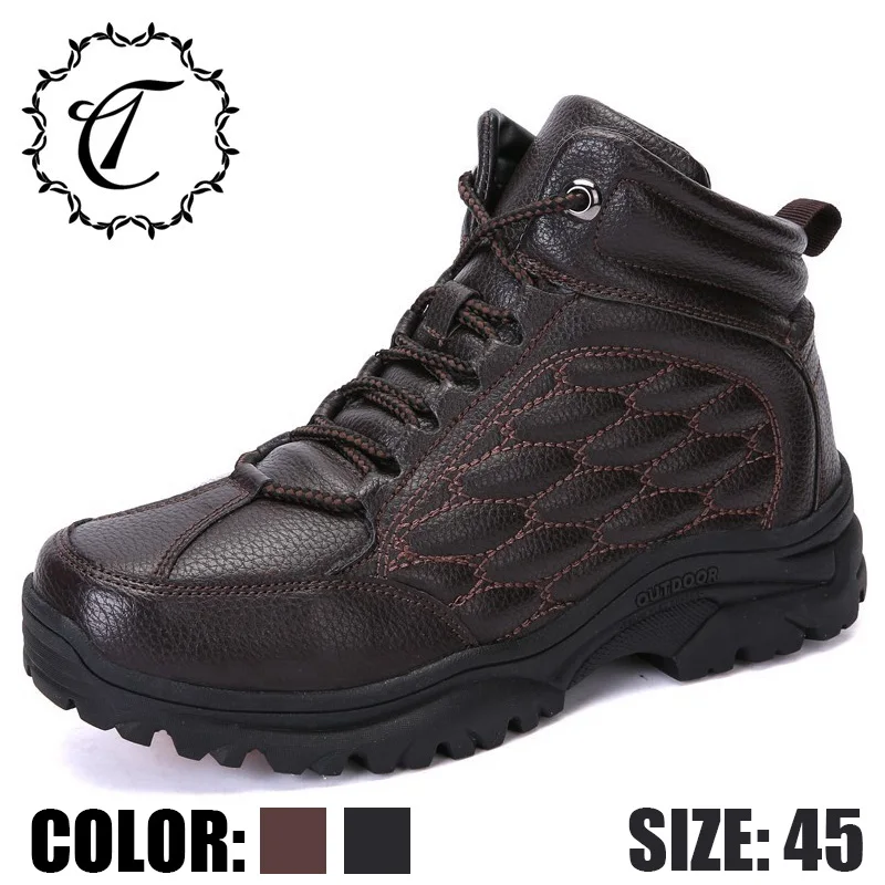 CatriCa Black Brown 2019 Designer Waterproof Leather Men Shoes High Top Quality Fashion Luxury Male Winter Snow Ankle Boots 8022 | Обувь