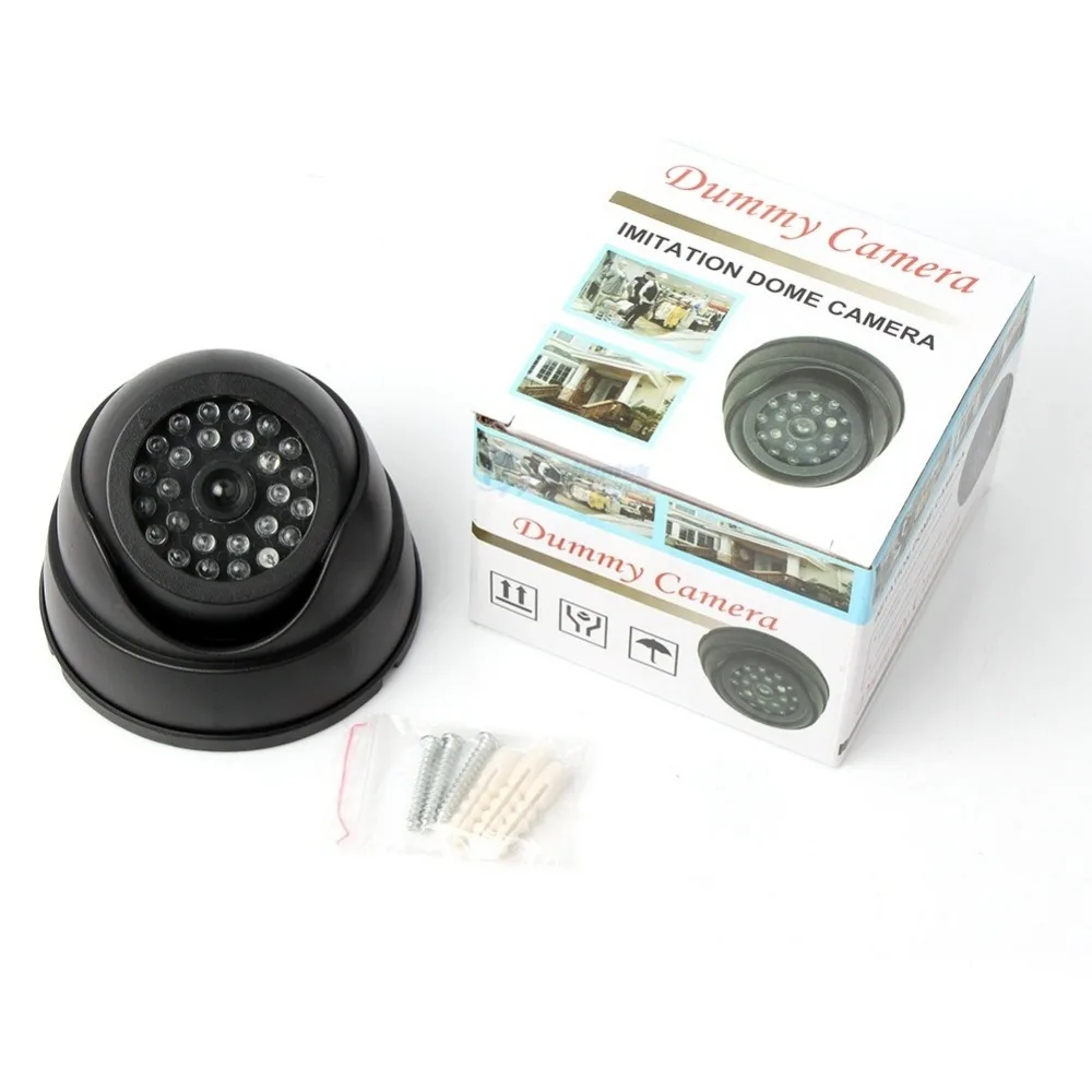 Черная поддельная светодио дный пустышка камера со светодиодными мигающими