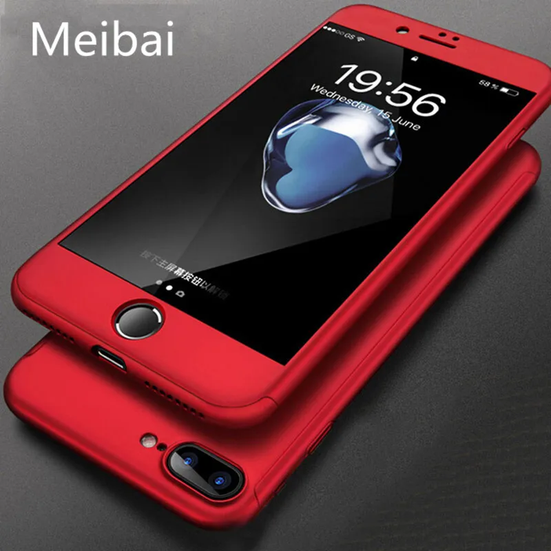 Meibai Роскошный 360 Полный Защитные чехлы для телефонов Iphone 7 6 S Plus чехол PC 5S SE 5 Чехол
