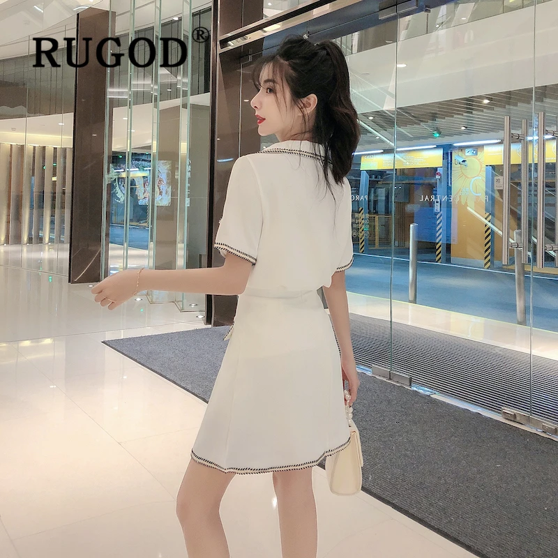RUGOD корейский шикарный женский офисный костюм из 2 предметов модные рубашки с