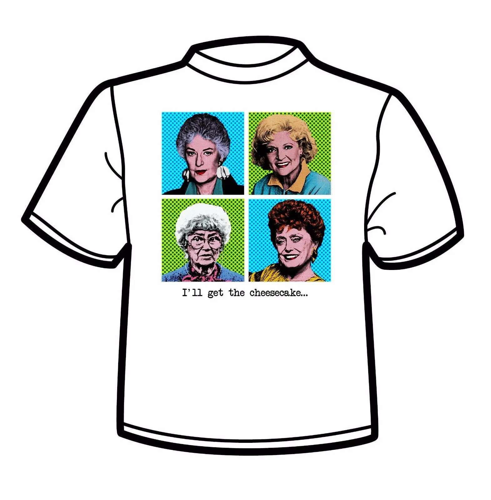 Золотая Футболка для девочек/чизкейк/поп-арт (Bea Arthur/Betty White) футболка с принтом