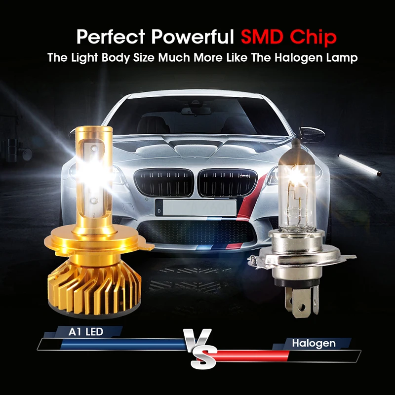 HLXG 2 шт. H7 Светодиодные Автомобильные фары 10000lm 60 Вт SMD чипы все в одном 12В 24В 6500 к