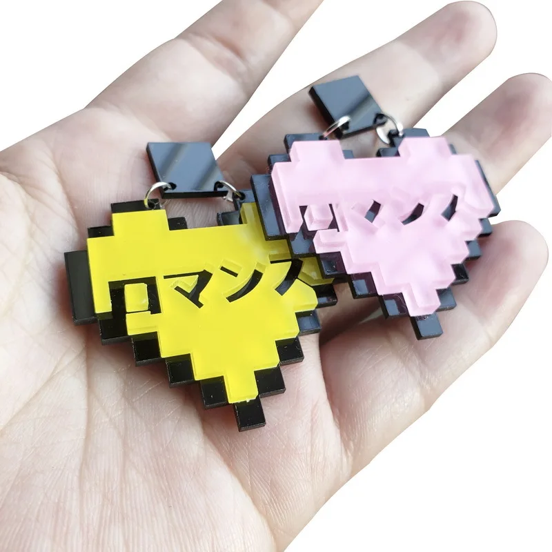 Новый Oorbellen Забавный Fun Pixel любовь серьги со шпилькой для Для женщин в Корейском