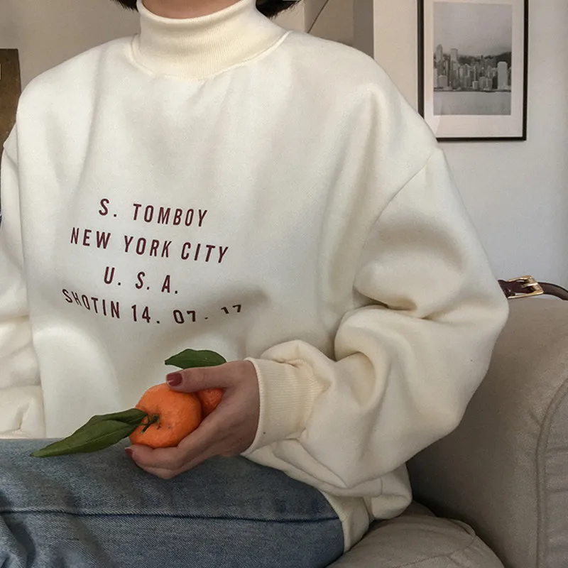 3 вида цветов осенние и зимние консервативный стиль с принтом букв turtlenck длинными