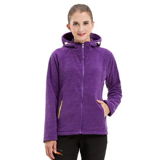 women purple LoClimb куртка для походов и кемпинга для мужчин и женщин, флисовое пальто, мужские ветровки для альпинизма, треккинга, лыжной куртки с капюшоном, AM342 - Цвет: women purple