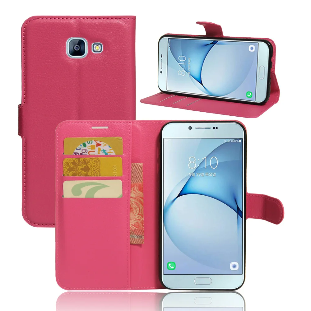 Чехол кошелек из искусственной кожи для Samsung Galaxy A8 2016 откидная подставка сумка