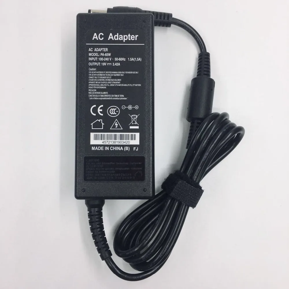 19V 3.42A 5 5*2 5mm 65W адаптер переменного тока для ноутбука Toshiba P300 L450 M800 L670D C660 L650 A300 L700 A500