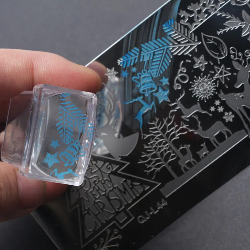 Новый 1 компл. ногтей Книги по искусству штампа ясно желе силиконовые голову со