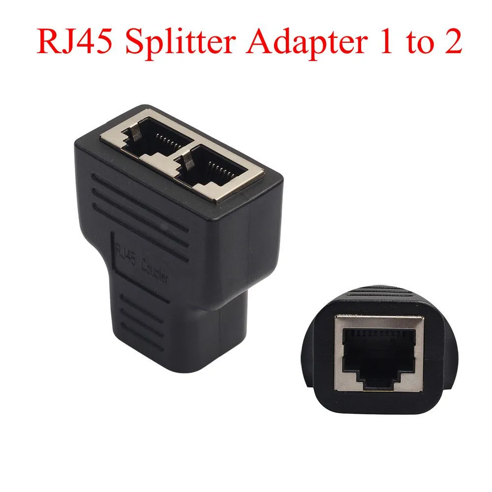 HIPERDEAL RJ45 Сплиттер Адаптер от 1 до 2 двойной женский порт CAT 5/CAT 6 LAN разъем Ethernet 4 26| |