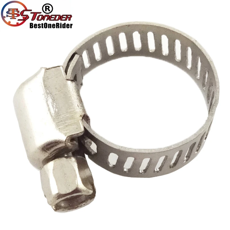 STONEDER Adjusterable Fuel Hose Pipe Clamps Clips 10mm 11mm 12mm 13mm 14mm 15mm 16mm For Pit Dirt Motor Bike Motorcycle ATV Quad |