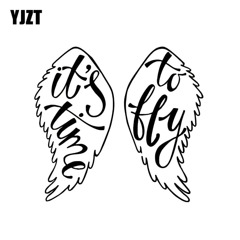YJZT 14*12 8 см Angel It's Time To Fly наклейка для автомобиля Наклейка на Силуэт
