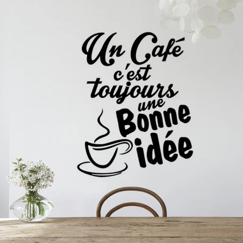 

French kitchen Proverbs Restaurant Kitchen Wall Stickers Home Decor PVC Waterproof Art Wallpaper JG1485