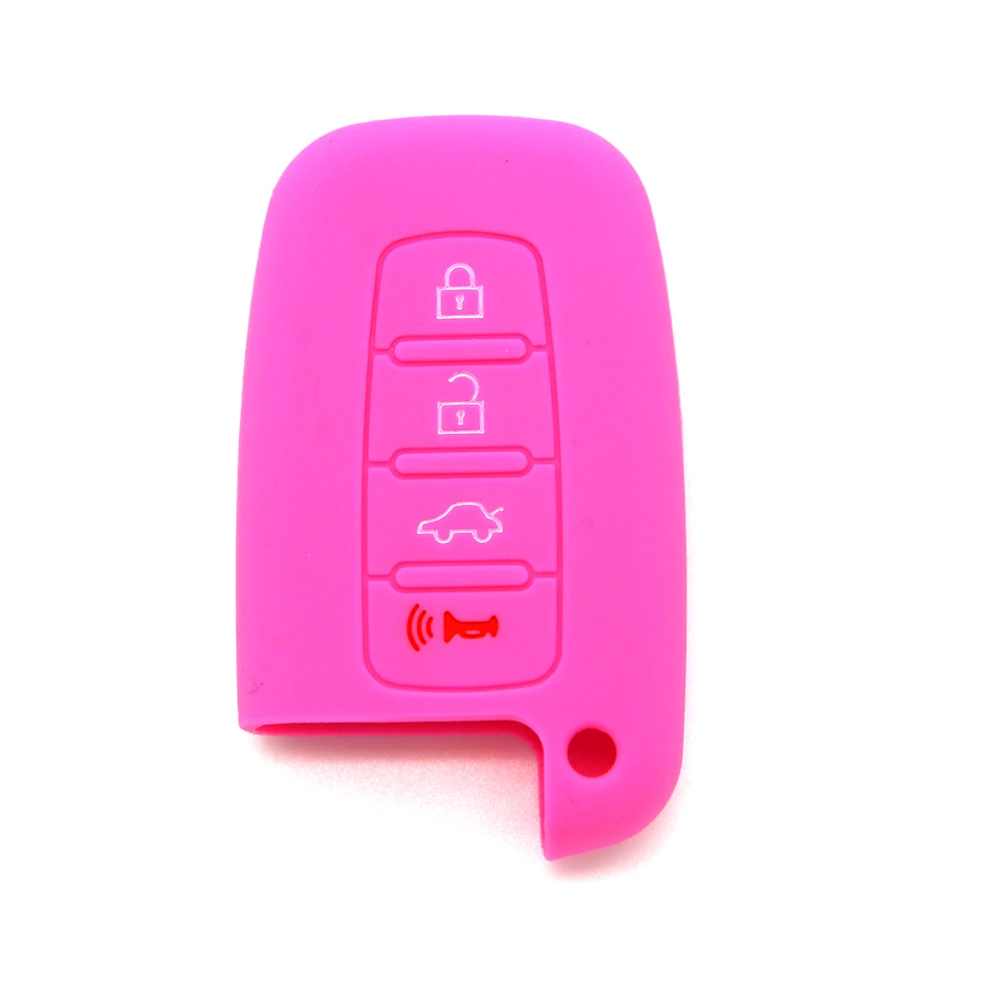 Fashion Silicone Auto key Case Shell Colorful 4 buttons Remote Control Cover rubber Car Styling Fit For Hyundai ix35 Sonata | Автомобили и