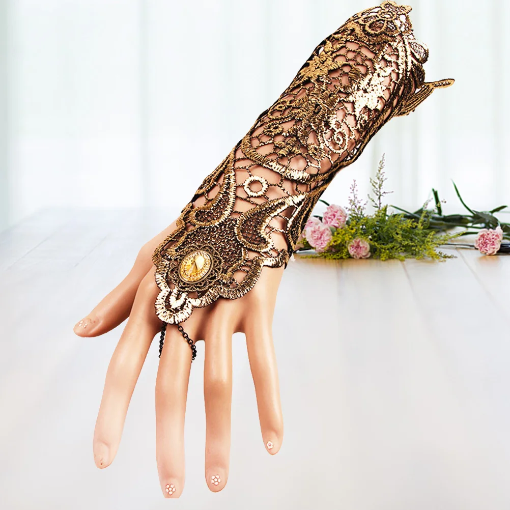 2 шт. классические браслет перчатки женские элегантные девушки с кольцом Стиль