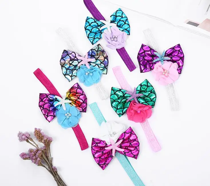 Детские резинки для волос 2 шт./лот повязка на голову с рисунком морской звезды