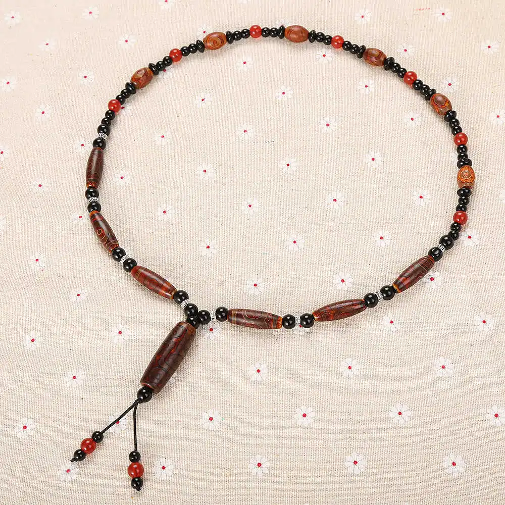 Original Multilayer Pearl Necklace Agate Natural Stone Pendant Romantic Women Engagement Jewelry Men Black Beads Chain Handmade | Украшения