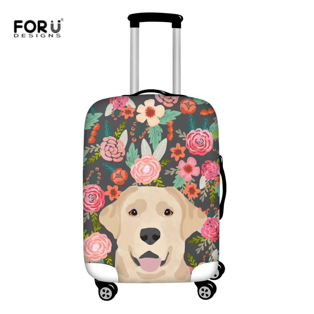 Forudesigns туристический багажный Защитный чехол Schnauzer цветочный чехол для чемодана с принтом собаки 2 шт./компл. эластичный Чехол для багажа пылезащитный - Цвет: HX047