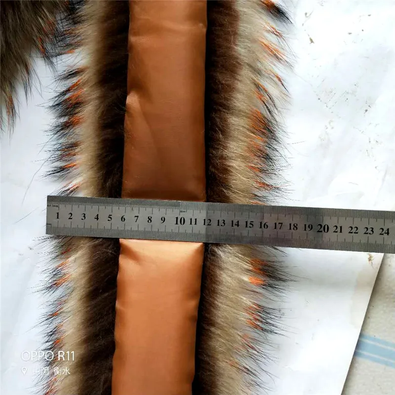 Натуральный енотовый меховой воротник с разноцветными наконечниками настоящий меховой воротник женские шарфы роскошные толстые шарфы 75 см Z339