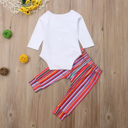 

Baby Girl Bodysuit Tops Long Sleeve Pants Striped Cotton Clothing Autumn Outfits Newborn Kid Baby Girl Clothes Sets 6M-3T