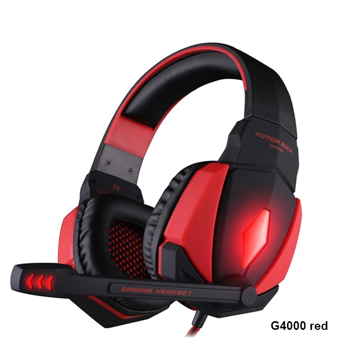G4000 red KOTION EACH G2000 G9000 игровые гарнитуры Игровые наушники гарнитура стерео наушники с микрофоном для ПК геймера в розничной упаковке - Цвет: G4000 red