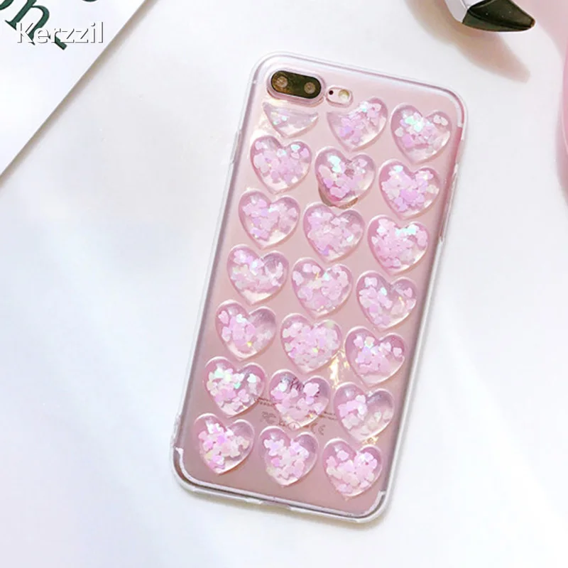 Чехол для телефона Kerzzil с 3d-изображением сердца карамельных цветов iPhone 7 6 6S Plus