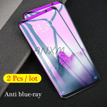 2 шт./лот, закаленное стекло 9H для meizu 16 16, защита экрана, полное покрытие, стекло для meizu 16X16 th plus, защитная пленка - Цвет: 2Pcs Anti blue-ray