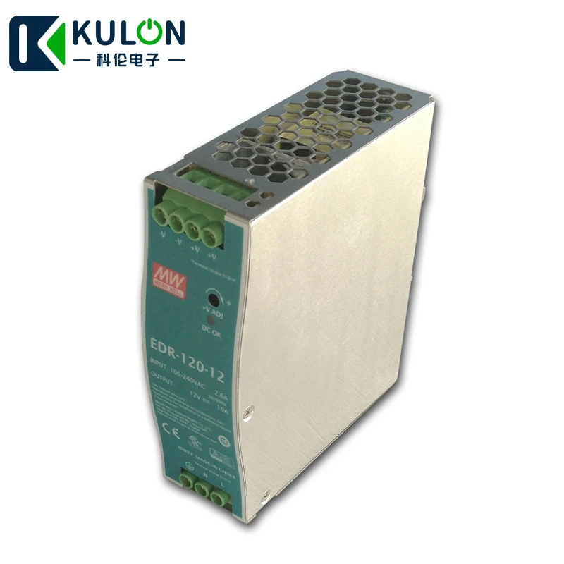 Meanwell Однофазный AC/DC 120W 12V 10A натуральная EDR-120-12 промышленные на din-рейку Питание