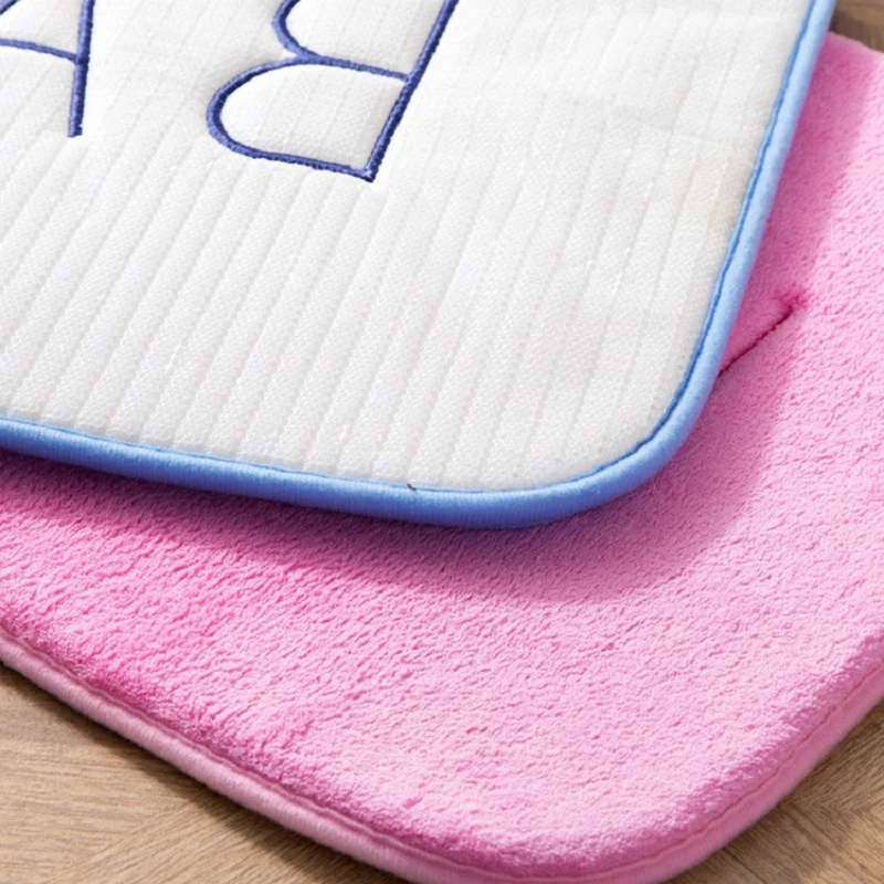 Pure Color Bath Mat For Bathroom Coral Fleece Memory Foam Kitchen Carpet Water Absorbing Soft Comfortable Non Slip Area Rug | Дом и сад
