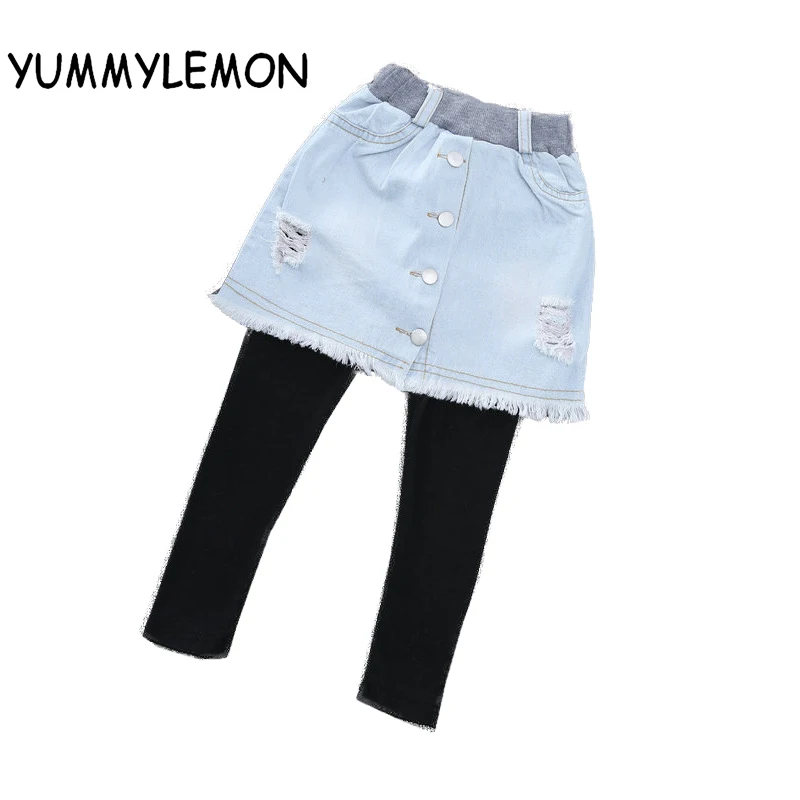 Yummylemon джинсы для девочек юбка штаны леггинсы с эластичной резинкой на талии