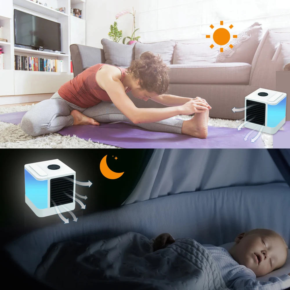 Портативный воздушный вентилятор Homgeek компактный настольный для кондиционера USB