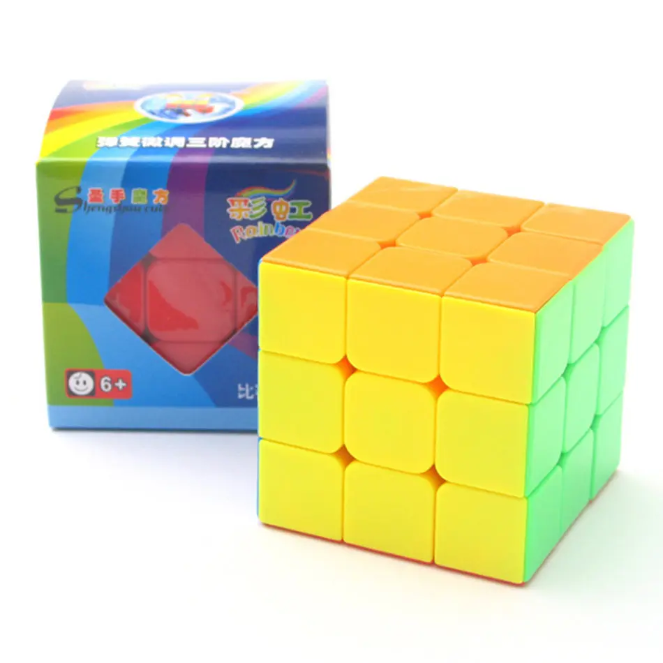 

ShengShou 3x3 кубик рубика Rainbow 3x3x3 Magci Cube 3 слоя Stickerless speed Cube профессиональные головоломки игрушки для детей Детские Подарочные игрушки