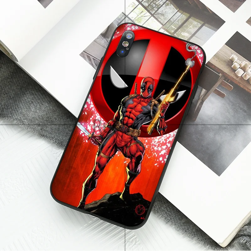 Чехол для телефона Ruicaica Marvel Deadpool черный мягкий силиконовый чехол Apple iPhone 8 7 6 6S Plus X