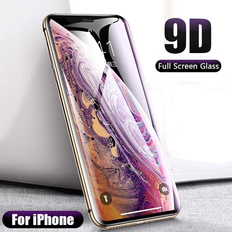 9D закаленное стекло для iPhone 6S 7 8 6 Plus X XR XS Max на 11 Защита экрана Pro защитная