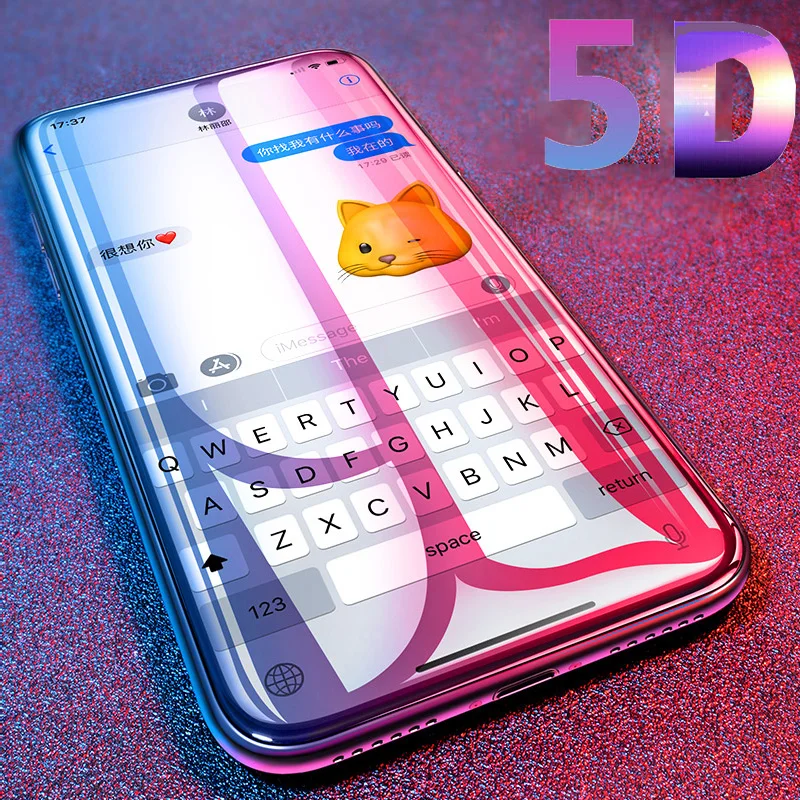 5D закаленное стекло для iPhone XS MAX защита экрана 10 X S изогнутая полная крышка на