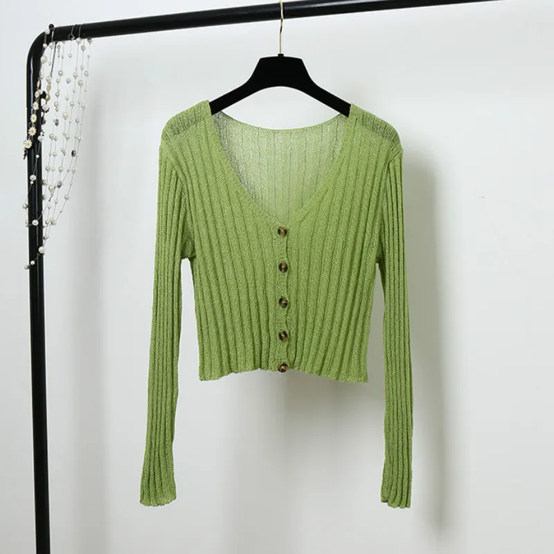 Свитер женский вязаный в полоску с высокой талией длинным рукавом| |