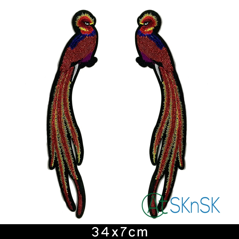 Нашивка сделай сам с длинным хвостом в виде птицы модная вышивка попугая