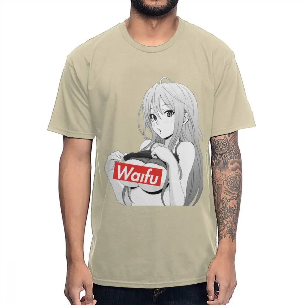 Японское аниме Waifu секс футболка модная сексуальная Ahegao графический принт футболка S-6XL уникальный дизайн футболка - Цвет: Хаки