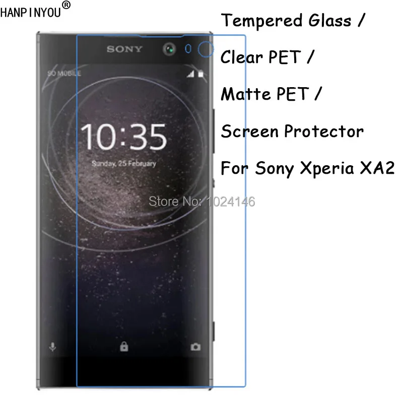 Закаленное стекло/прозрачная ПЭТ/матовая защитная пленка для экрана Sony Xperia XA2 / Dual