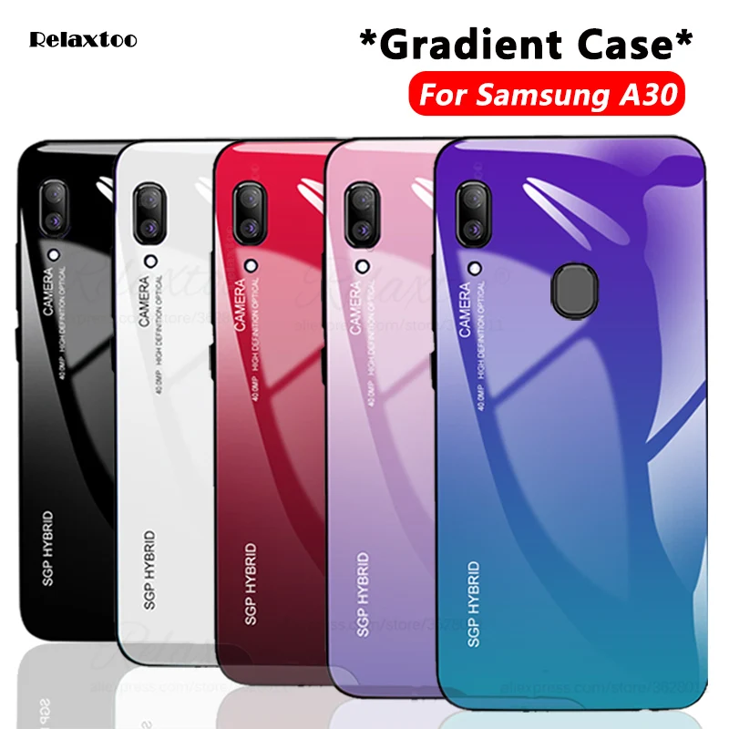Чехол для телефона с градиентом Авроры Samsung Galaxy A30 A305F чехол из закаленного стекла