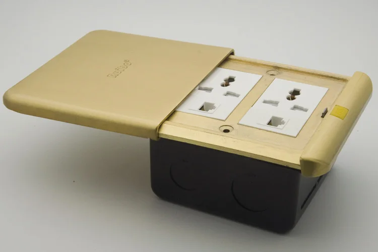 Напольная розетка с 2 розетками питания разъемами RJ45 бесплатным дизайном