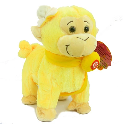 yellow Виртуальная игрушка для домашних животных, Поющая обезьяна, интерактивные игрушки, электронные домашние животные, дети, счастливые обезьяны, робот, радиоуправляемые животные, научная музыкальная робо - Цвет: yellow